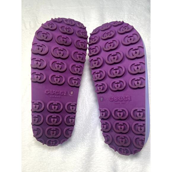 Gucci MIAMI Interlocking G Rubber Pink Pool Sandal Platform 1.5 in Slide 37EU/7 - Picture 8 of 8